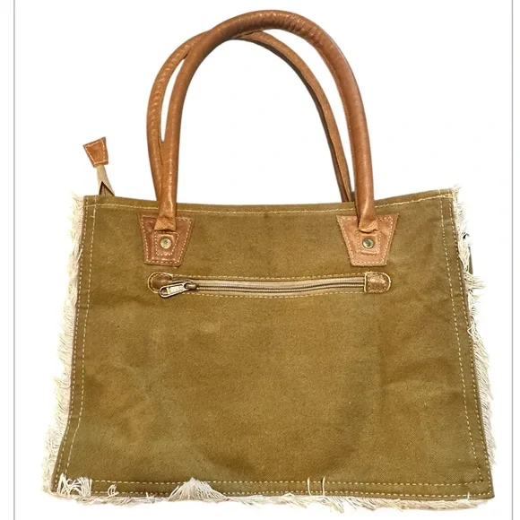 Myra Bag Camel Brown Small  Canvas Tote - Picture 2 of 6